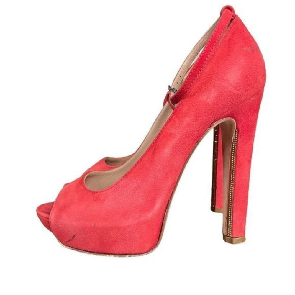 Herve Leger Balin Peep-toe Suede Pump - Picture 5 of 16